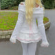 Coquette Off Shoulder Ribbon Sweater