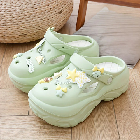 Cute Stars and Bows Summer Platform Shoes