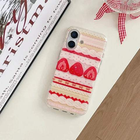 Strawberries & Cream Cake Samsung Phone Case