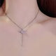 Pink Crystal Heart Angel Wings Pendant Necklace