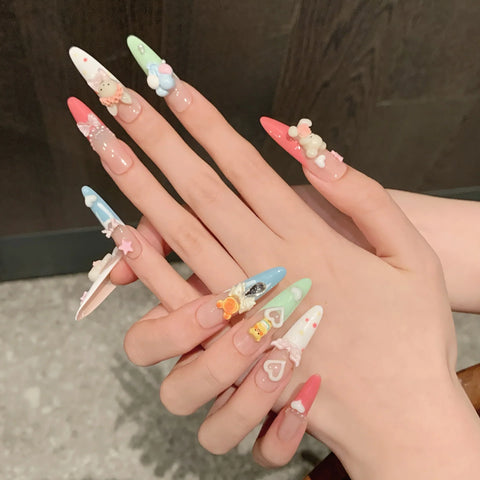 Kawaii Bunny & Bear False Nails Set