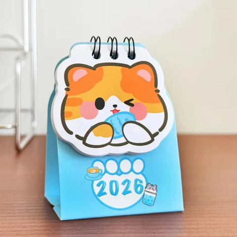 Kawaii Cat 2026 Mini Desk Calendar