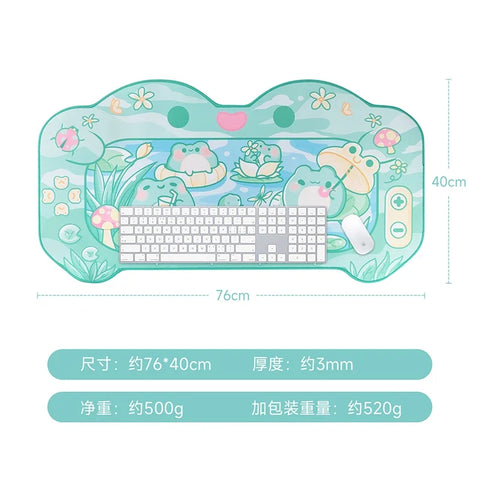 Kawaii Frog Game Desk Pad
