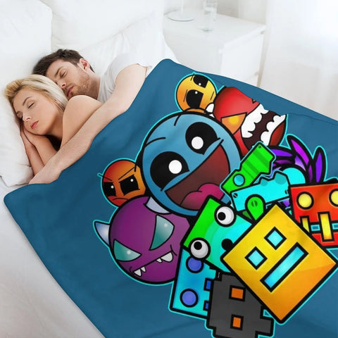 Geometry Dash Blanket – Plush Character Throw | Soft Gaming Blanket for Gamers