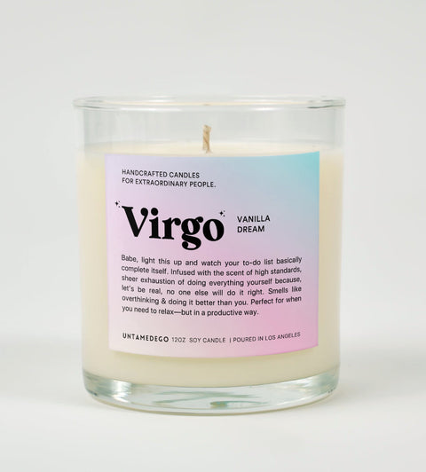 Virgo Horoscope Glass Candle