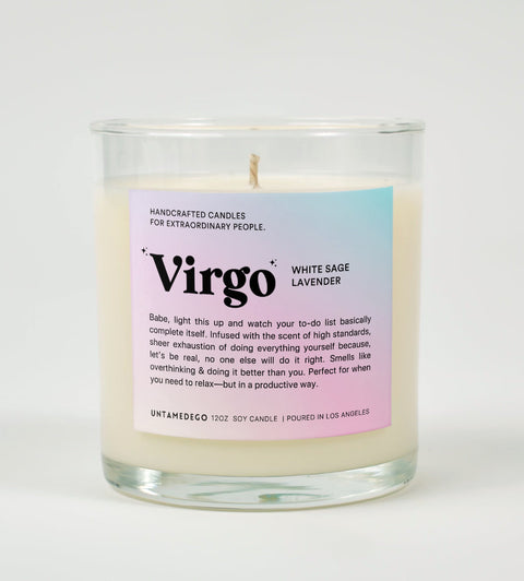 Virgo Horoscope Glass Candle