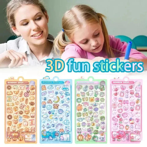 Pastel Kawaii 3D Cuties Sticker Sheets