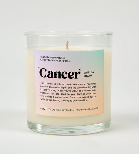Cancer Astrology Glass Candle