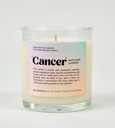 Cancer Astrology Glass Candle