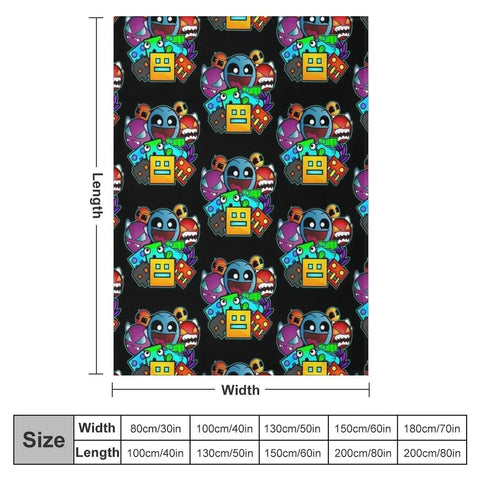 Geometry Dash Throw Blanket – Soft Geometric Gaming Throw For Cozy Snuggle