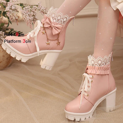 Pretty Pink Ankle Boots