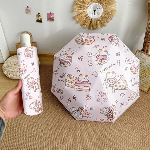 Kawaii Kitty Treats Sun Proof Umbrella