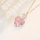 Pink Zircon Heart Pendant Necklace