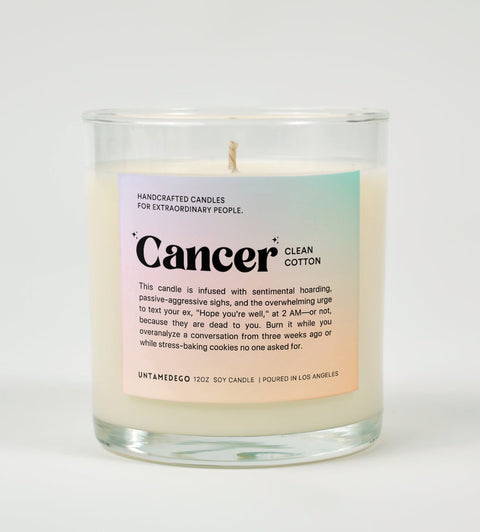 Cancer Astrology Glass Candle