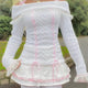 Coquette Off Shoulder Ribbon Sweater