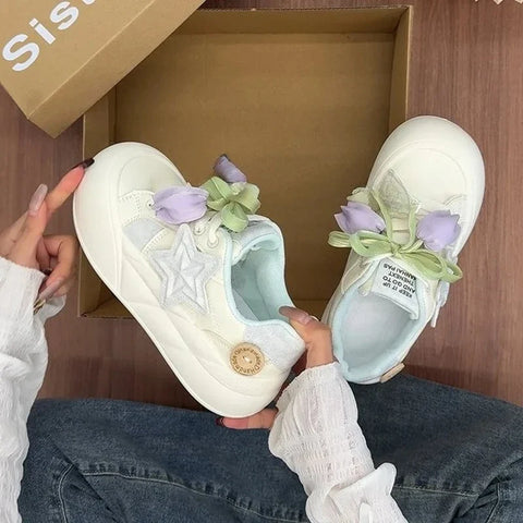 Kawaii Pastel Sweet Tulips Sneakers