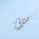 Glazed Stone Moon Pendant Necklace