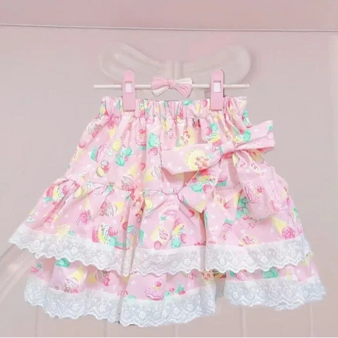 Kawaii Cakes Ruffle Lace Skirt
