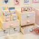 Pastel Gingham Desktop Stationery Organizer