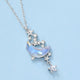Glazed Stone Moon Pendant Necklace