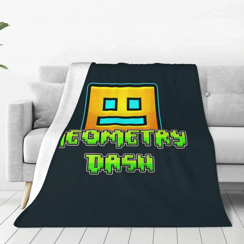 Geometry Dash Winter Throw Blanket