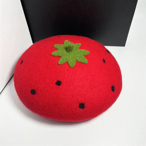 Strawberry Beret Hat
