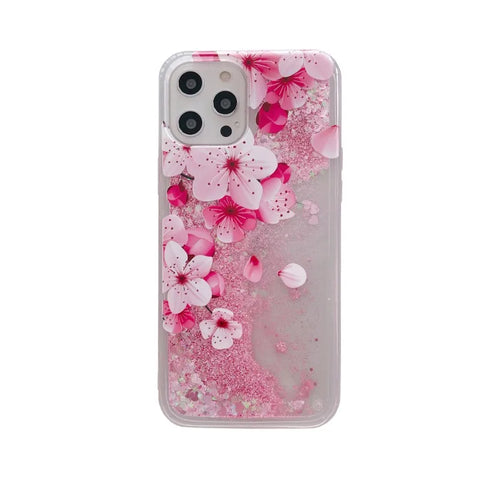 Sakura Liquid Glitter iPhone Case