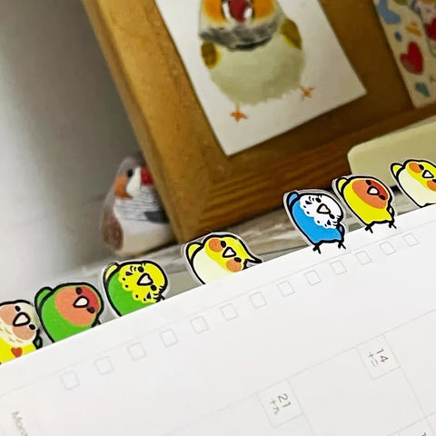 Kawaii Bird Index Stickers
