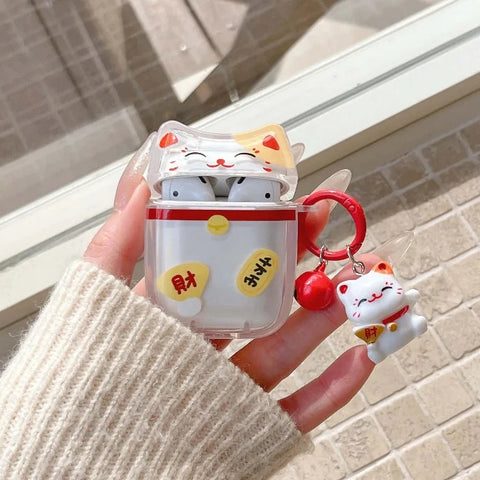 Kawaii Lucky Cat AirPods Case