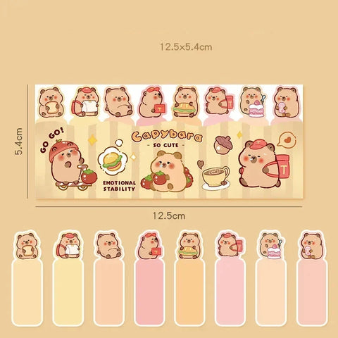 Cute Capybara Bookmark Sticky Notes