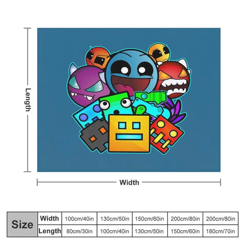 Geometry Dash Blanket – Plush Character Throw | Soft Gaming Blanket for Gamers