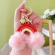Fluff Ball Rainbow Keychain