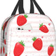 Strawberry Print Insulated Lunch Bags