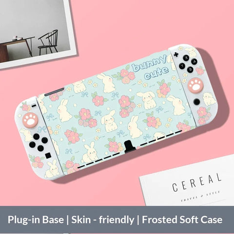 Kawaii Spring Bunny Meadow Switch Case NS/OLED/NS2