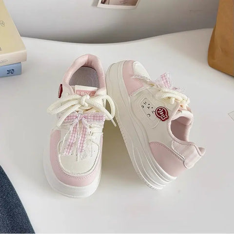 Hiding Neko Pastel Platform Sneakers