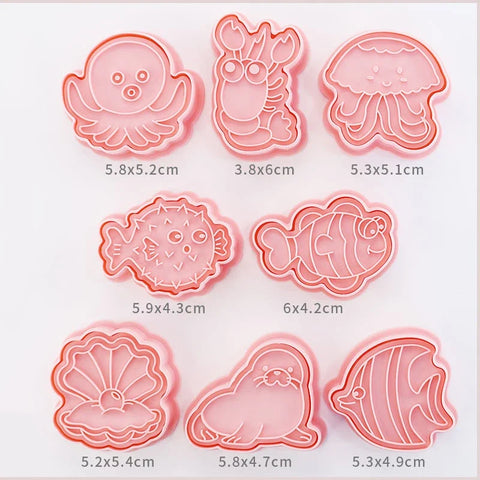 Kawaii Cookie Cutters 3D 8 Pcs