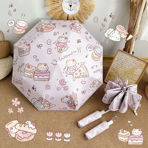 Kawaii Kitty Treats Sun Proof Umbrella