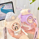 Animal Water Bottles With Lid and Straw