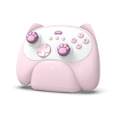 Kawaii Meowing Neko Wireless Controller With Charging Dock NS