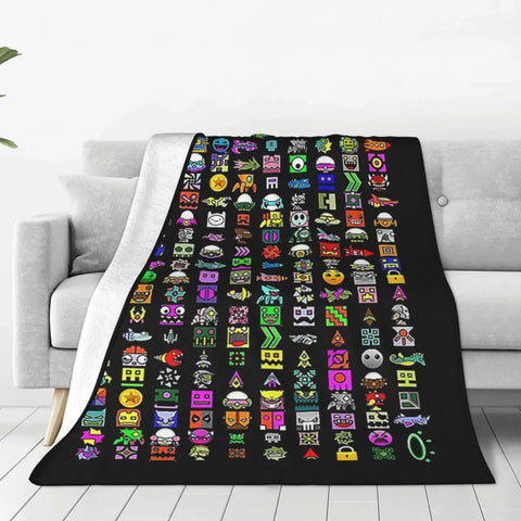 Geometry Dash Winter Throw Blanket