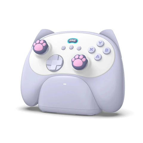 Kawaii Meowing Neko Wireless Controller With Charging Dock NS