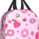 Strawberry Print Insulated Lunch Bags