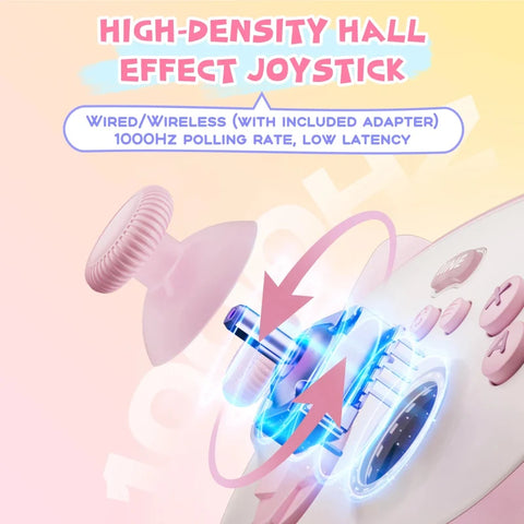 Kawaii Meowing Neko Wireless Controller With Charging Dock NS