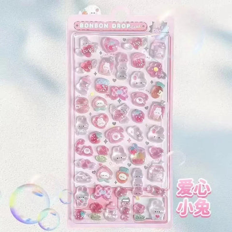 Pastel Kawaii 3D Cuties Sticker Sheets