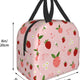 Strawberry Print Insulated Lunch Bags
