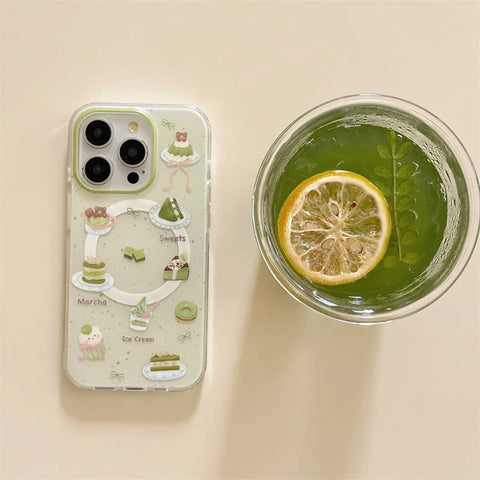 Kawaii Matcha Cake Phone Grip