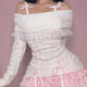 Coquette Off Shoulder Ribbon Sweater