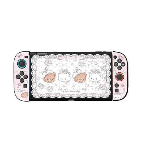 Kawaii Bear and Kitties Tea Party Switch Case NS2