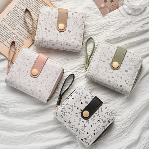 Kawaii Cat Print Wristlet