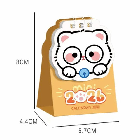 Kawaii Cat 2026 Mini Desk Calendar